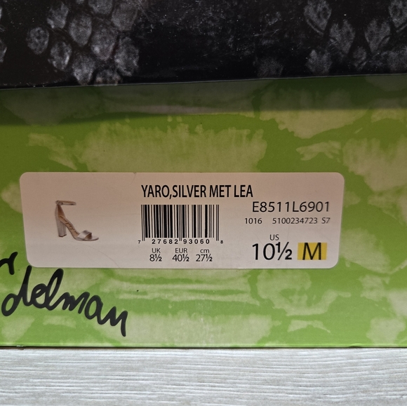 Sam Edelman Women's Block Heels Silver Size 10.5 New In Box - Picture 9 of 9